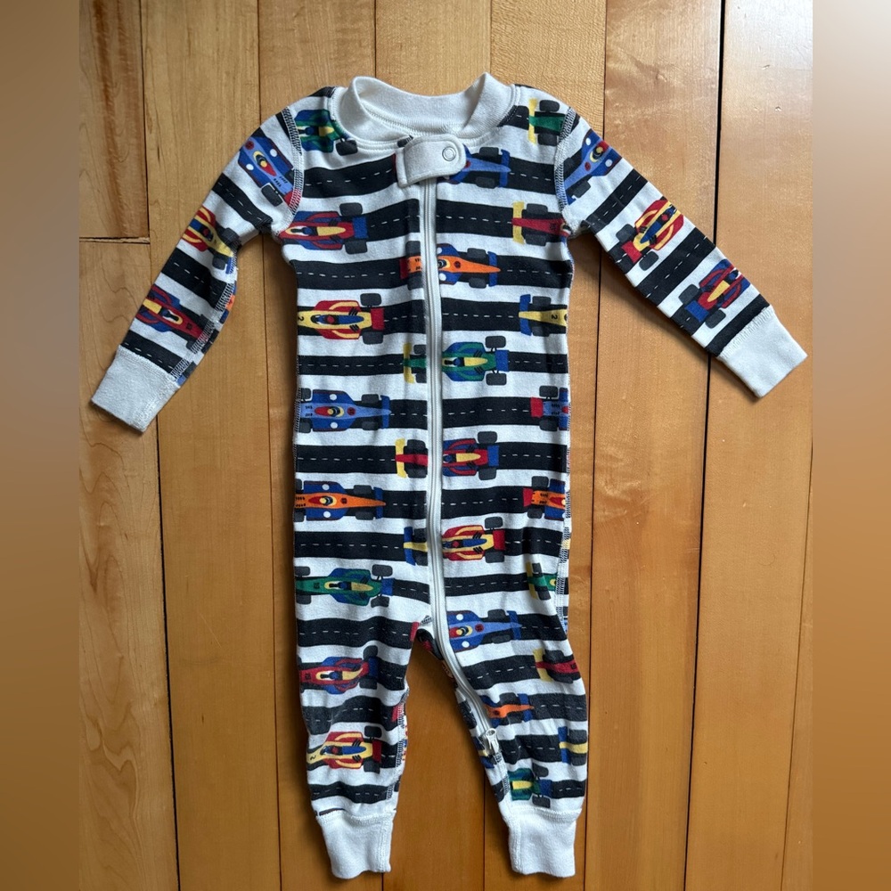Hanna Andersson Race Car Romper Sz 12-18mo